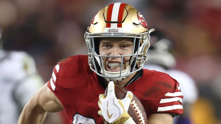 San Francisco 49ers running back Christian McCaffrey 