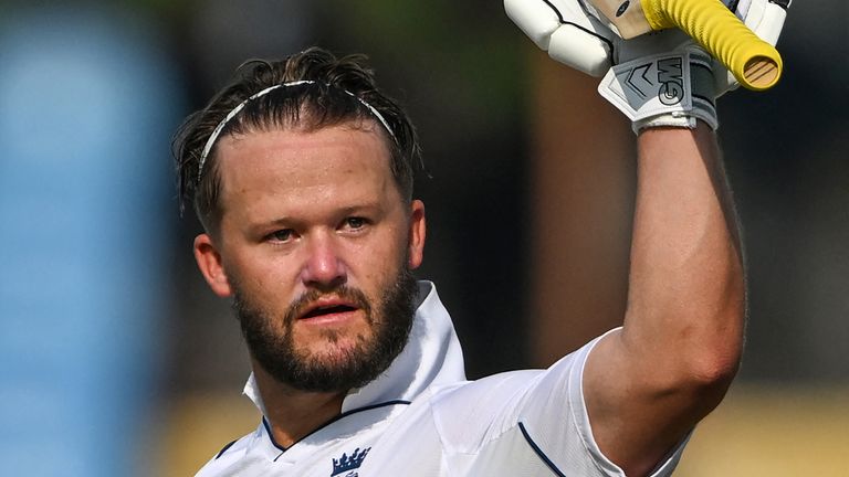 England's Ben Duckett after his century in Rajkot (Getty Images)