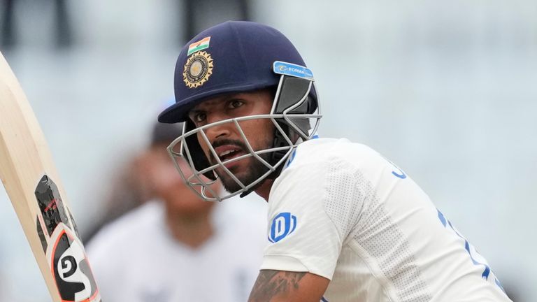 India's Dhruv Jurel plays a shot on the third day of the fourth cricket test match between England and India in Ranchi, India, Sunday, Feb. 25, 2024. (AP Photo/Ajit Solanki)