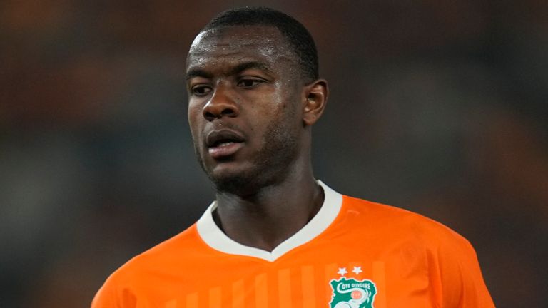 February 03 2024: Obite Evan Ndicka (Ivory Coast) // during a African Cup of Nations Quarter final game, Ivory Coast vs Mali, at Stade de la Paix, Bouake, Ivory Coast. Kim Price/CSM (Credit Image: .. Kim Price/Cal Sport Media) (Cal Sport Media via AP Images)