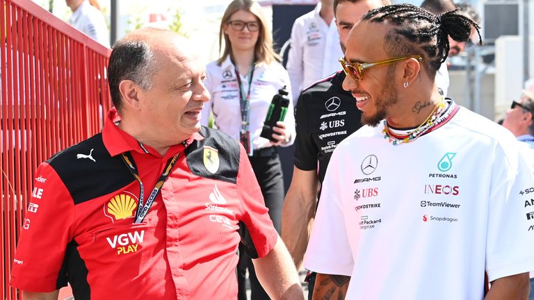 Lewis Hamilton and Frederic Vasseur