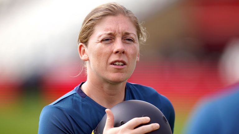 England Women Nets Session - The 1st Central County Ground - Wednesday 30th August
England's Heather Knight during a nets session at The 1st Central County Ground, Brighton and Hove. Picture date: Wednesday August 30, 2023.