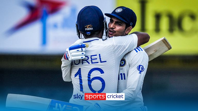 hubman Gill, and Dhruv Jurel greet each other after India won the fourth cricket test match between England and India in Ranchi