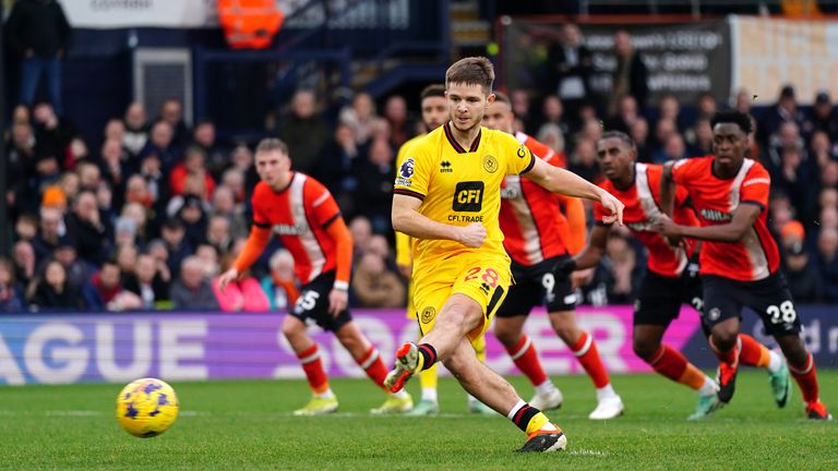 James McAtee scores Sheffield United's second goal