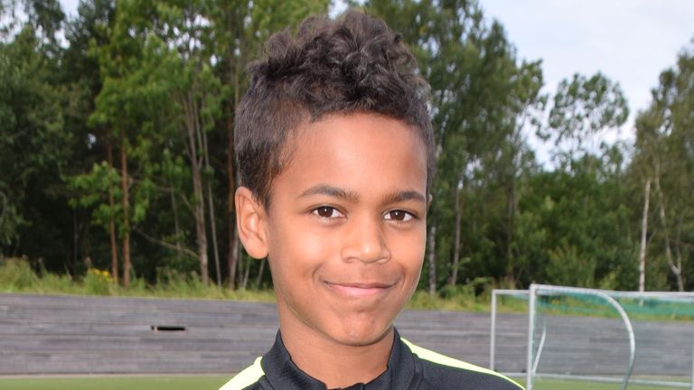 Oscar Bobb as a young boy while training with Fotballprogresjon Norge [Credit: FPN]