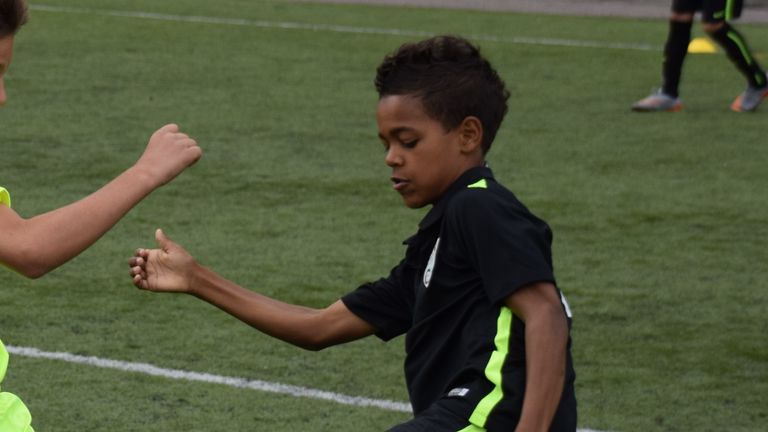 Oscar Bobb as a young boy while training with Fotballprogresjon Norge [Credit: FPN]