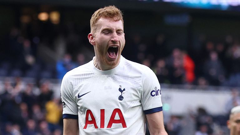 Dejan Kulusevski celebrates after equalising for Spurs against Wolves