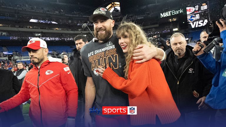 Kansas City Chiefs tight end Travis Kelce and Taylor Swift