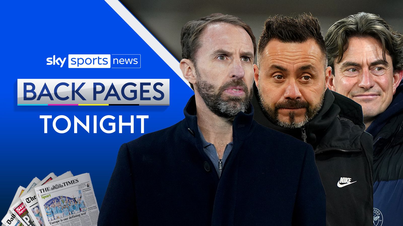 Read more about the article Back Pages: Man Utd assess De Zerbi, Frank and Southgate