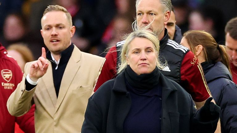 Emma Hayes storms off after clashing with Jonas Eidevall at Molineux