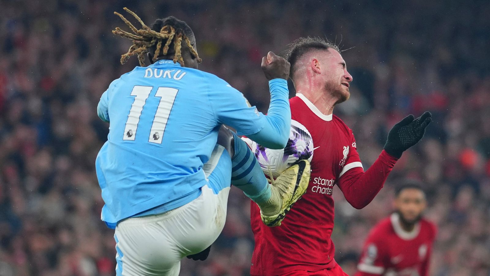 Read more about the article Liverpool 1-1 Man City: Should Reds have had a late penalty for Jeremy Doku challenge on Alexis Mac Allister? | Football News