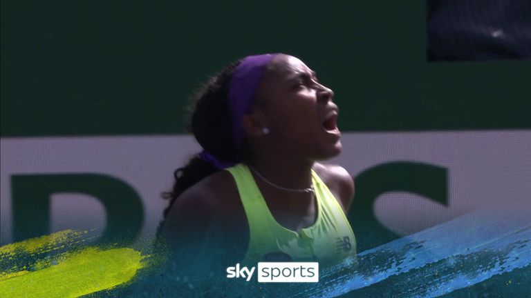 A look at Coco Gauff&#39;s match point to complete her comeback against Clara Burel at the Indian Wells Open.