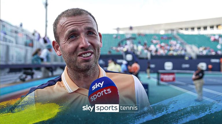 Dan Evans talks after winning in Miami