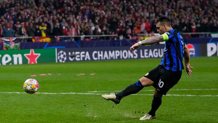 Inter Milan's Lautaro Martinez misses in the penalty shootout