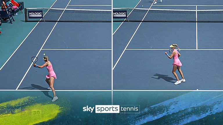 Katie Boulter hits lovely disguised slice against Brenda Fruhvirtova