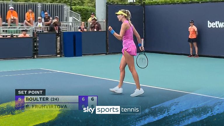 Katie Boulter wins opening set