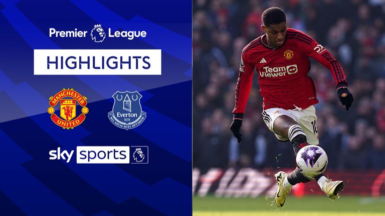 Manchester United&#39;s Marcus Rashford during the Premier League match at home to Everton.