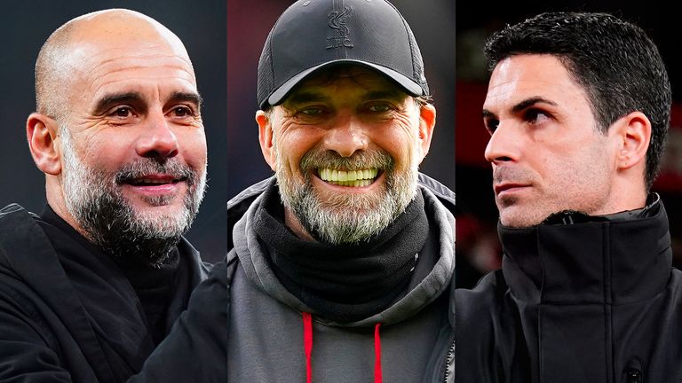 Pep Guardiola, Jurgen Klopp, Mikel Arteta