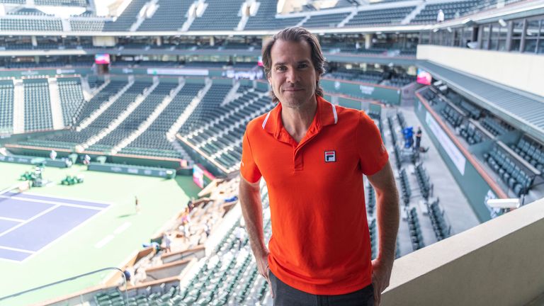 ATP/WTA Tournament Indian Wells: Tournament Director Tommy Haas stands in the stands of the Center Court. Photo by: Maximilian Haupt/picture-alliance/dpa/AP Images