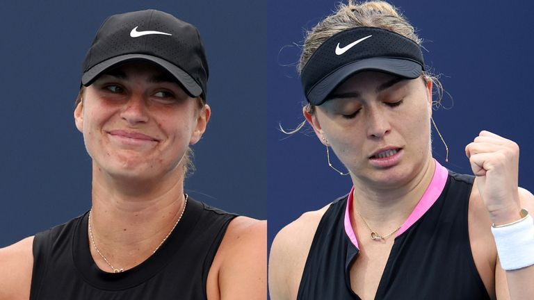 Aryna Sabalenka and Paula Badosa at the Miami Open