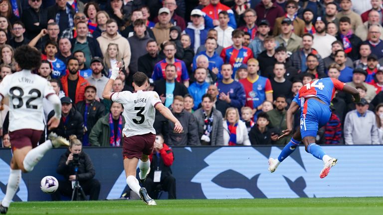 Jean-Philippe Mateta scores the opening goal of the game