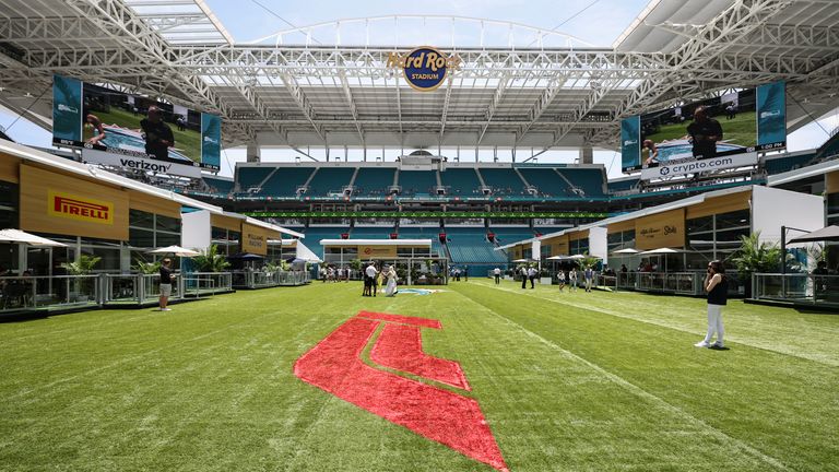 Miami F1 paddock in Hard Rock Stadium