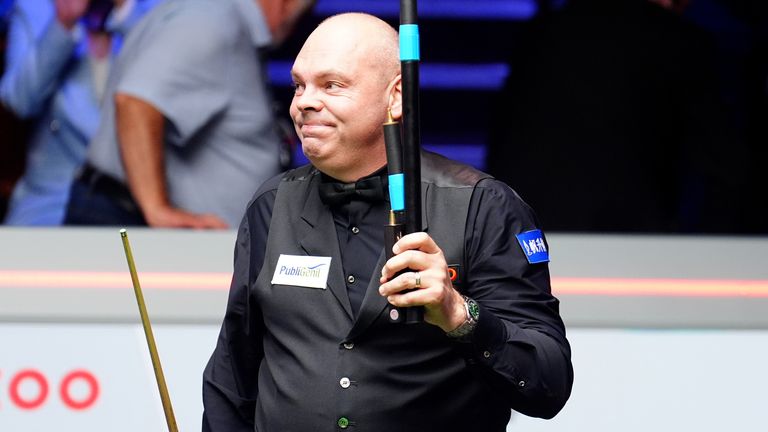 Cazoo World Snooker Championship 2024 - Day Twelve - The Crucible
Stuart Bingham celebrates victory against Ronnie O'Sullivan (not pictured) in the quarter-finals match on day twelve of the 2024 Cazoo World Snooker Championship at the Crucible Theatre, Sheffield. Picture date: Wednesday May 1, 2024.