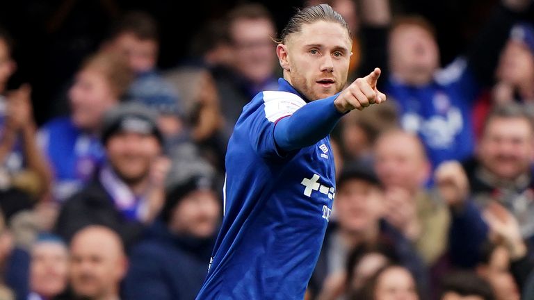 Wes Burns celebrates scoring their side's second goal 