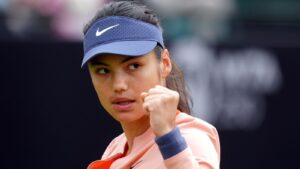 Read more about the article Emma Raducanu criticises umpire after beating Ena Shibahara on return to grass at Nottingham Open | Tennis News