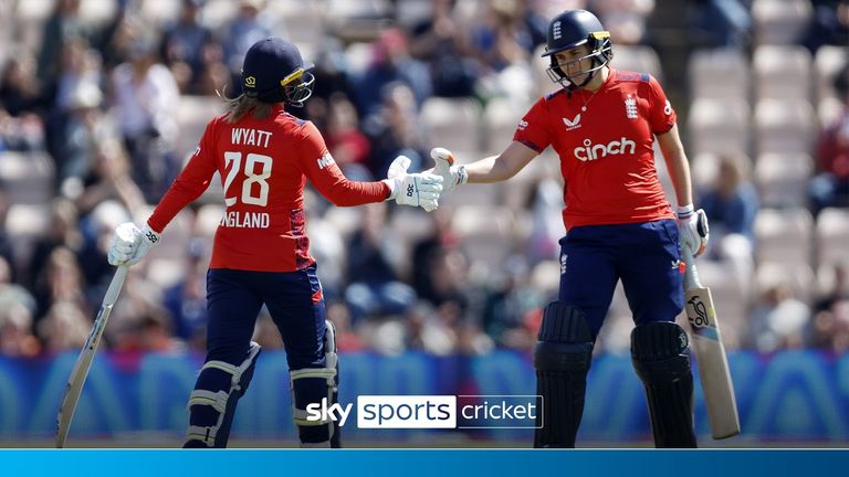 Check out the best shots as Danni Wyatt passed 50 in the first T20 against New Zealand.