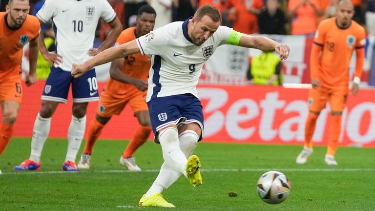 Harry Kane levels for England from the penalty spot