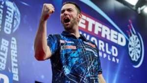 Read more about the article World Matchplay Darts: Luke Humphries defeats Dimitri Van den Bergh as James Wade plots remarkable story | Darts News