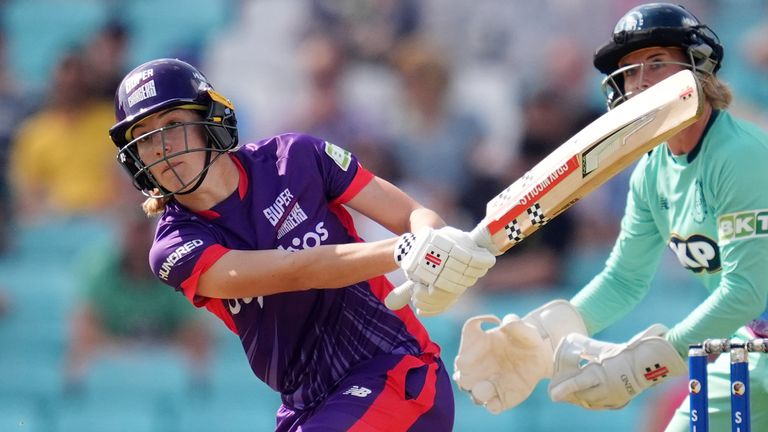 Oval Invincibles v Northern Superchargers - The Hundred - Women's Match - The Kia Oval
Northern Superchargers' Annabel Sutherland hits a six during The Hundred women's match at The Kia Oval, London. Picture date: Friday August 2, 2024.