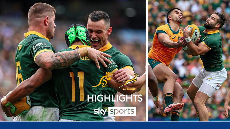 Highlights from South Africa's 33-7 win over Australia in the first match of the 2024 Rugby Championship 