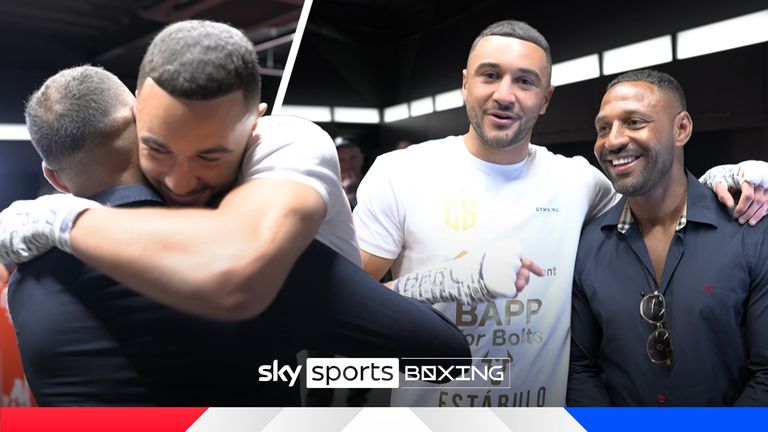 Watch the heart-warming moment Kell Brook visits Callum Simpson in his dressing room ahead of his main event match up against Zak Chelli.