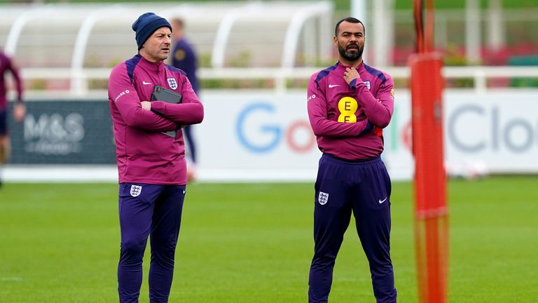 Carsley (left) will step up from England Under-21s manager