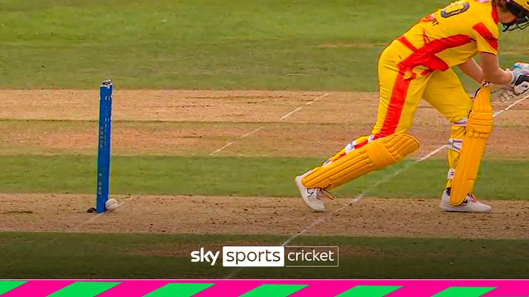 Trent Rockets&#39; Nat Sciver-Brunt gets a lifeline as ball hits stump but bails stay put!