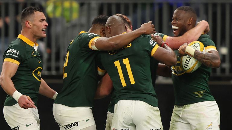 Aphelele Fassi was among the tries as South Africa beat Australia in the Rugby Championship again