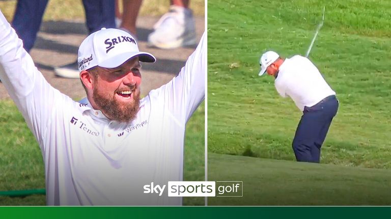 Lowry holes out from bunker for eagle finish