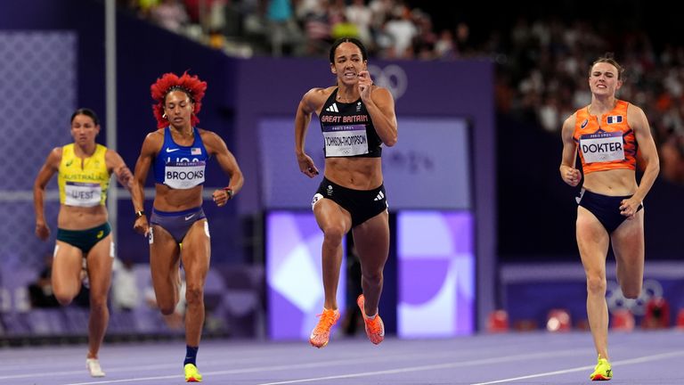 Great Britain's Katarina Johnson-Thompson during the Women's Heptathlon 200m at the Stade de France on the thirteenth day of the 2024 Paris Olympic Games in France. Picture date: Thursday August 8, 2024.