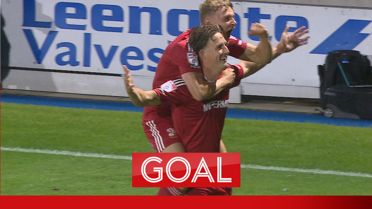 Will Wright scores for Swindon Town.