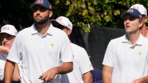 Read more about the article Presidents Cup: Team USA secure 5-0 fourballs clean sweep after Scottie Scheffler-Tom Kim tension | Golf News