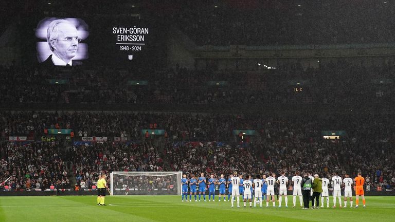 Wembley pays tribute to the late Sven-Goran Eriksson