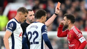 Read more about the article Bruno Fernandes: Man Utd captain’s red card in defeat against Tottenham overturned after successful appeal | Football News