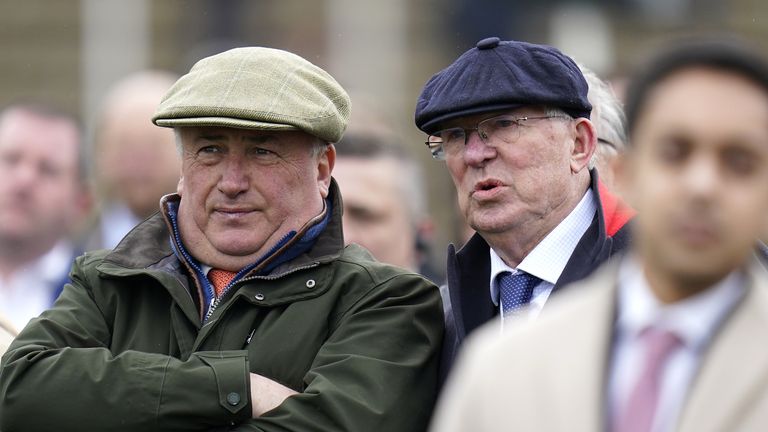 Trainer Paul Nicholls with owner Sir Alex Ferguson at Cheltenham 