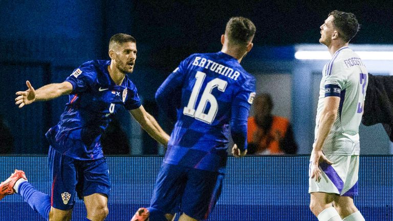 Croatia's Andrej Kramaric celebrates making it 2-1