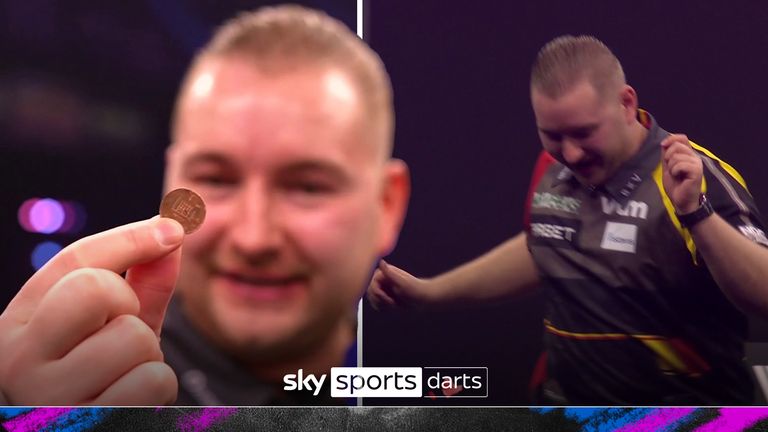 Dimitri Van den Bergh reveals his secret to a much needed win over Keane Barry was due to finding a penny earlier in the day and keeping it in his back pocket and finalises with a dance to celebrate.