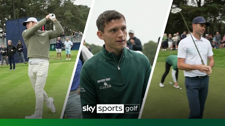 Gareth Bale, Tom Holland and Jimmy Anderson were out in style at Wentworth to play in the Celebrity Pro-Am ahead of the BMW PGA Championships this weekend.