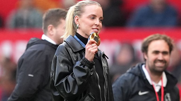 Hodgkinson was honoured during a Manchester United game at Old Trafford