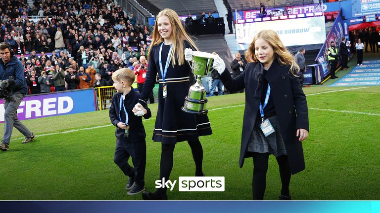 Rob Burrow&#39;s family bring out the new player of the match trophy renamed in his honour